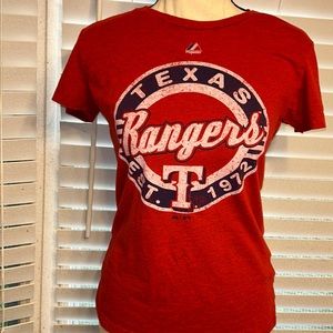 Texas Rangers distress look size small no tears or snags gently worn